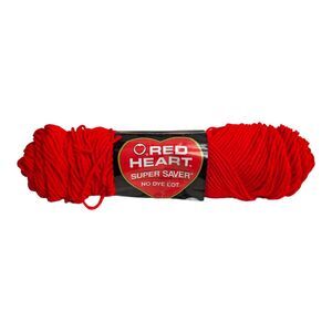 Red Heart Super Saver Worsted 4 Ply Acrylic Yarn - 1 Skein 3.5 oz Hot Red #0390
